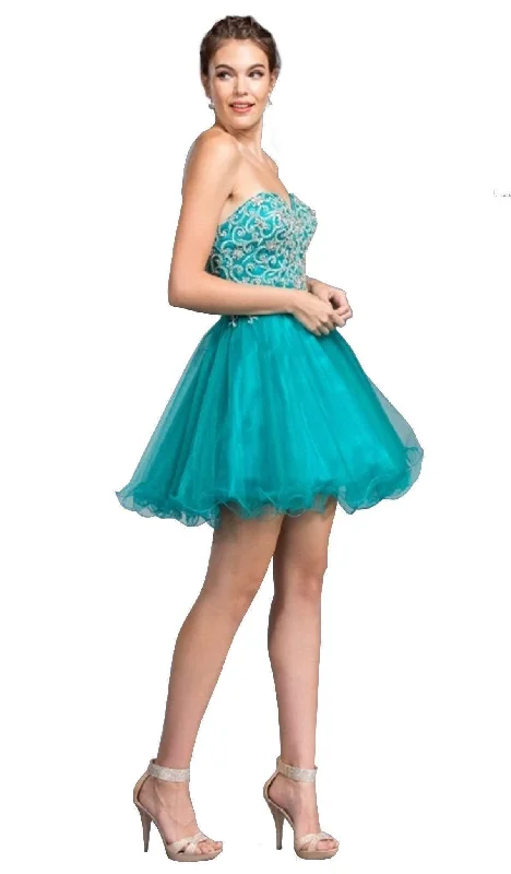 Aspeed Design - Embellished Sweetheart A-line Homecoming Dress