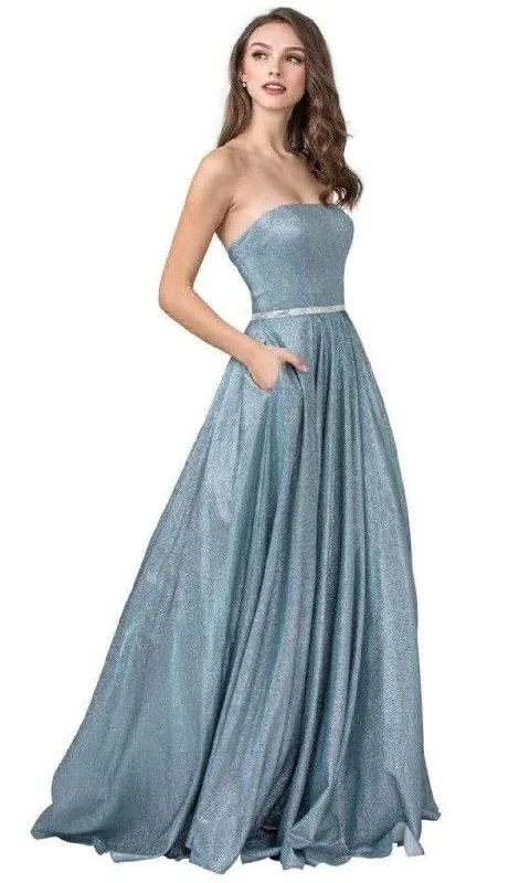 Aspeed Design - L2434 Straight Neck Strapless A-Line Gown