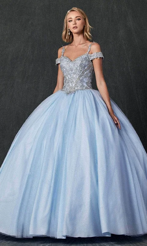 Juliet Dresses 1430 - Cold Shoulder Beaded Quinceanera Gown