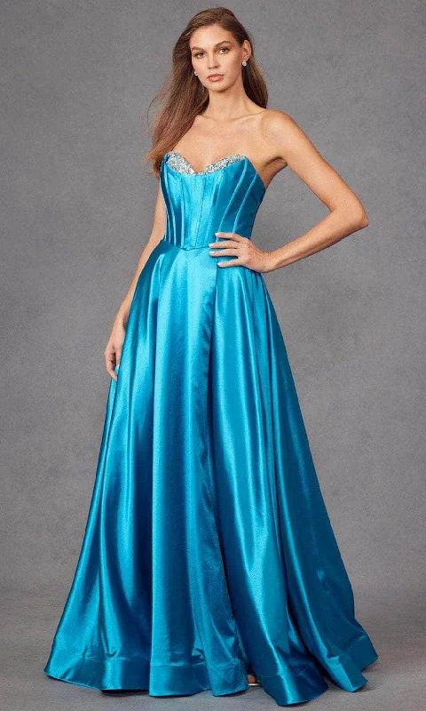 Juliet Dresses JT2435A - Strapless Embellished Prom Dress