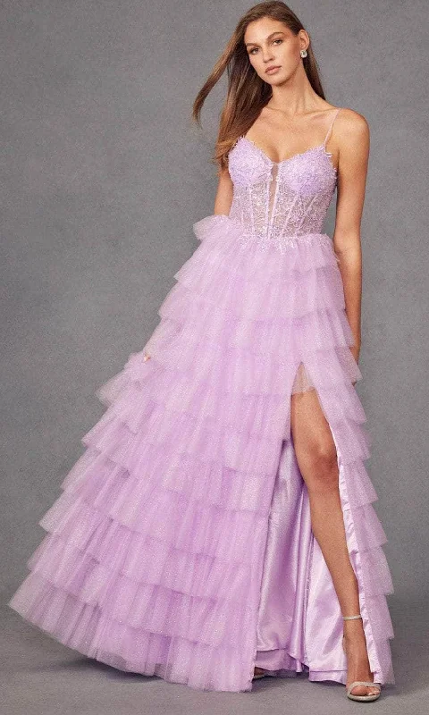 Juliet Dresses JT2458A - Embellished Illusion Corset Prom Gown