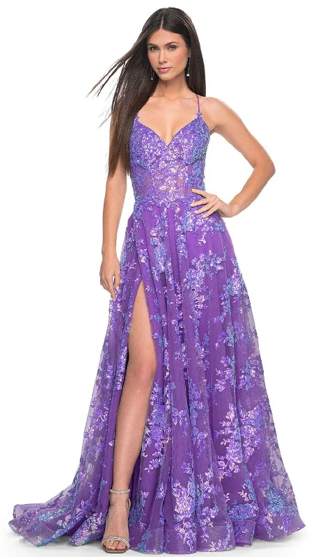 La Femme 32291 - Shimmer Sleeveless A-Line Prom Gown