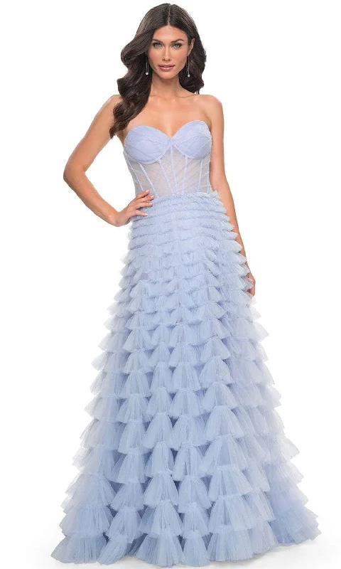 La Femme 32447 - Sweetheart Tiered Tulle Prom Gown